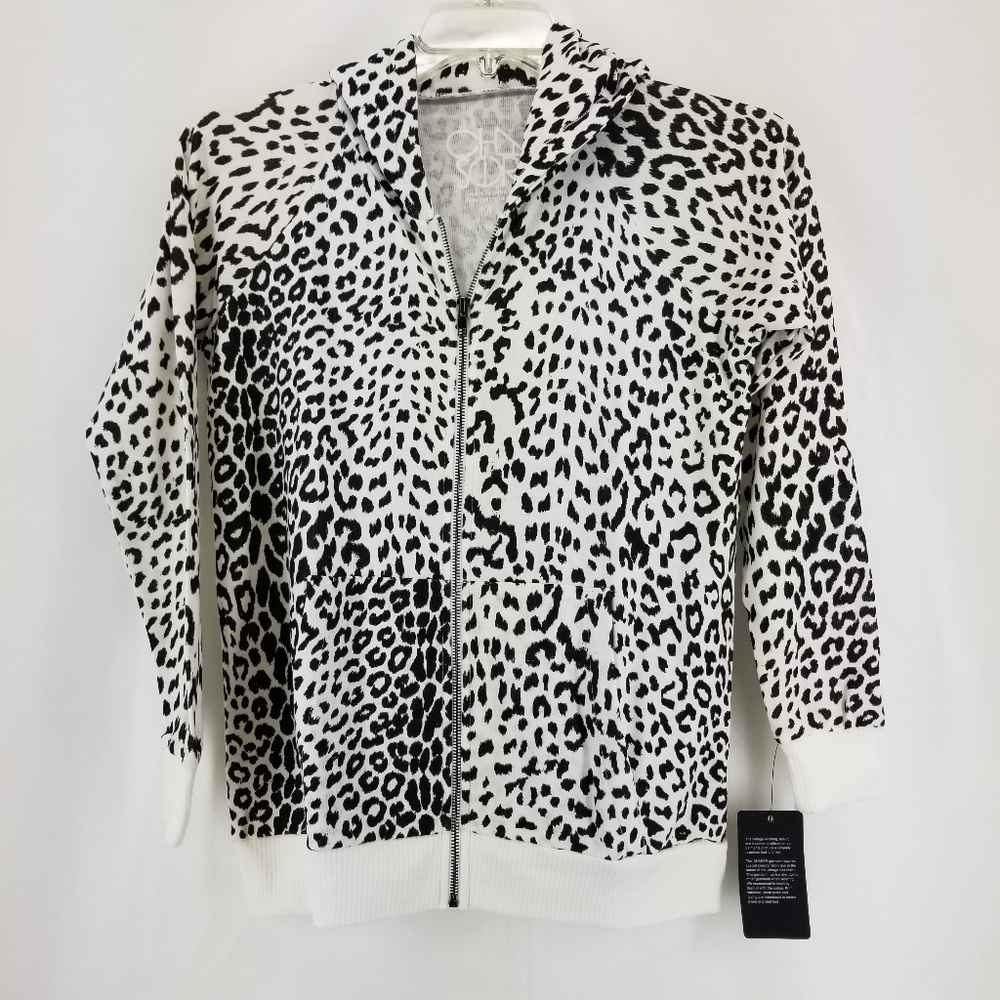 CHASER Cozy Black & White Animal Print Hoodie